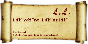 Léránt László névjegykártya